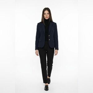 J.Crew Elegant Navy Blazer with Gold Accents